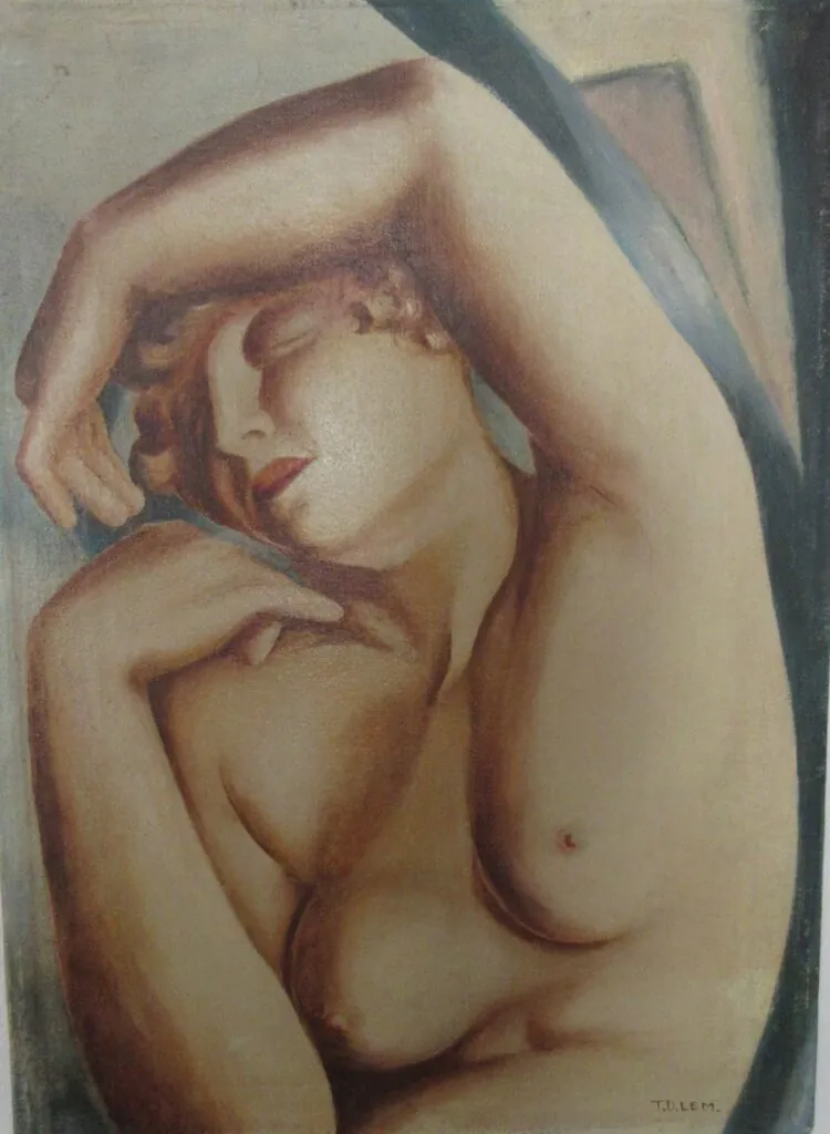 Weiblicher Akt im Stil des Art déco, Ölgemälde